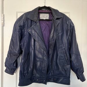 Blue Genuine Leather Jacket